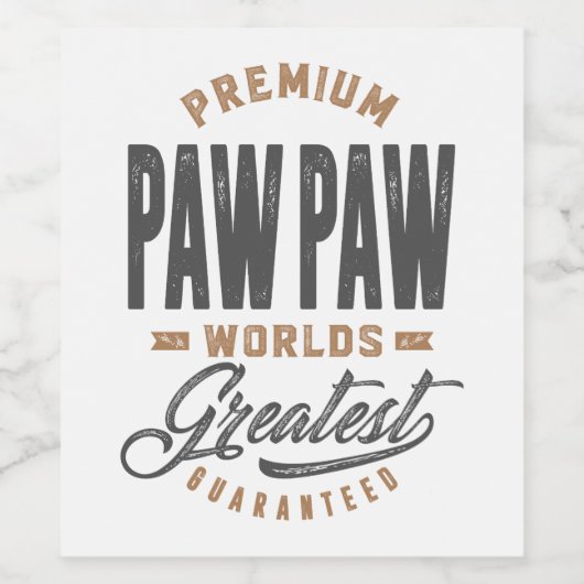 Étiquette Pour Bouteilles De Vin Cadeau pour PawPaw (Étiquettes simples)