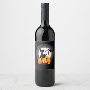 Étiquette Pour Bouteilles De Vin Cadeau Spider Halloween Black Cat Spider Citroui