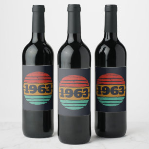Étiquette Pour Bouteilles De Vin Cadeaux d'anniversaire vintage personnalisés