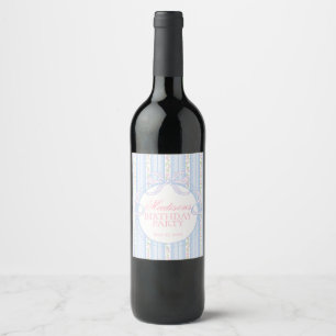 Étiquette Pour Bouteilles De Vin Cadeaux de fête d'anniversaire floraux fantaisie v