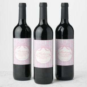 Étiquette Pour Bouteilles De Vin Cadeaux de fête d'anniversaire floraux fantaisie v
