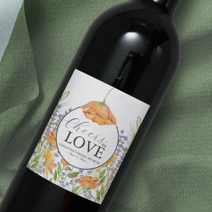 Étiquette Pour Bouteilles De Vin Cadeaux de Fêtes des mariées Elégants Fleurs sauva