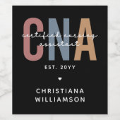 Étiquette Pour Bouteilles De Vin Cadeaux de l'adjoint infirmier certifié rétro de l (Étiquettes simples)