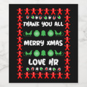 Étiquette Pour Bouteilles De Vin Cadeaux de Noël des RH d'entreprise (Étiquettes simples)