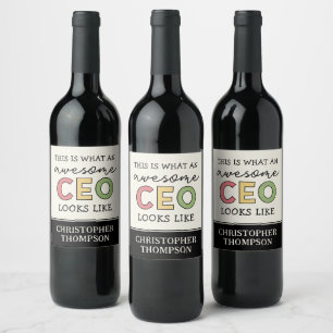 Étiquette Pour Bouteilles De Vin Cadeaux drôles pour PDG Cadeaux de PDG patron in