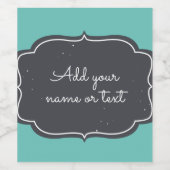Étiquette Pour Bouteilles De Vin Cadre Chalkboard moderne Custom Aqua (Étiquettes simples)