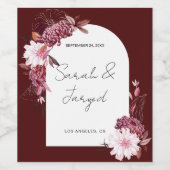 Étiquette Pour Bouteilles De Vin Cadre de fleurs d'automne (Étiquettes simples)