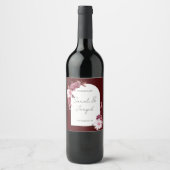 Étiquette Pour Bouteilles De Vin Cadre de fleurs d'automne (Devant)