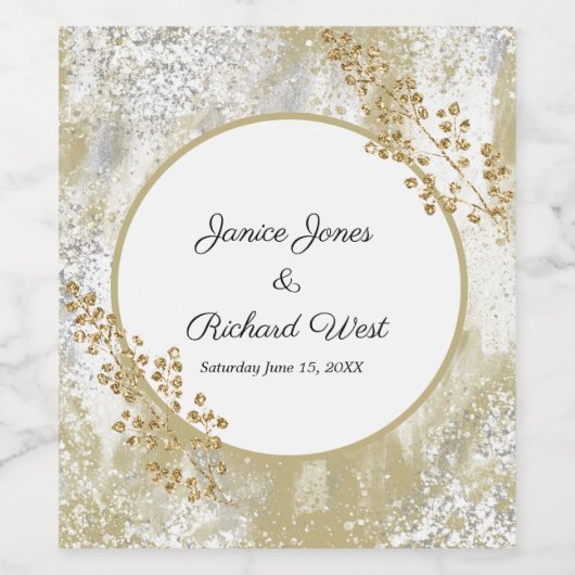 Étiquette Pour Bouteilles De Vin Cadre élégant argent or personnalisé (Étiquettes simples)