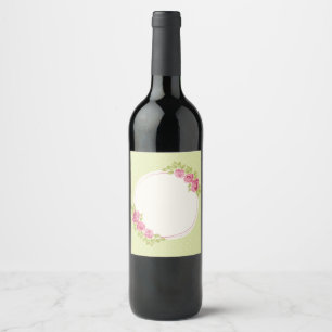 Étiquette Pour Bouteilles De Vin Cadre Floral Vintage Shabby Chic avec Roses