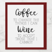 Étiquette Pour Bouteilles De Vin Café et vin Java et Vino (Étiquettes simples)