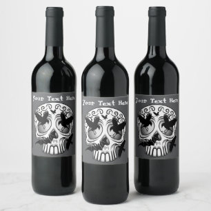 Étiquette Pour Bouteilles De Vin Calaveras décoratives Halloween