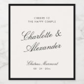 Étiquette Pour Bouteilles De Vin Calligraphie classique Vieux Mariage d'argent (Étiquettes simples)