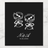 Étiquette Pour Bouteilles De Vin Calligraphie moderne Mariage noir blanc (Étiquettes simples)