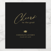 Étiquette Pour Bouteilles De Vin Calligraphie moderne Simple Cheers Graduation (Étiquettes simples)