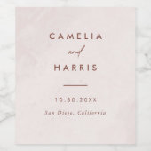 Étiquette Pour Bouteilles De Vin Calligraphie simple Mariage rustique (Étiquettes simples)