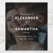 Étiquette Pour Bouteilles De Vin Calligraphie Whimsical moderne superposer Mariage  (Étiquettes simples)