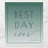 Étiquette Pour Bouteilles De Vin Calm Teal Minimalist Calligraphy (Étiquettes simples)