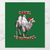 Étiquette Pour Bouteilles De Vin Camel Ye Fidèle Fun Pun Conception de vacances (Étiquettes simples)