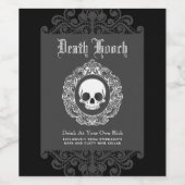 Étiquette Pour Bouteilles De Vin Cameo de crâne victorien (Étiquettes simples)