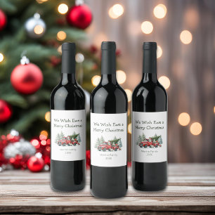 Étiquette Pour Bouteilles De Vin Camion rouge Vintage de mouton rustique