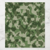 Étiquette Pour Bouteilles De Vin Camo vert (Étiquettes simples)