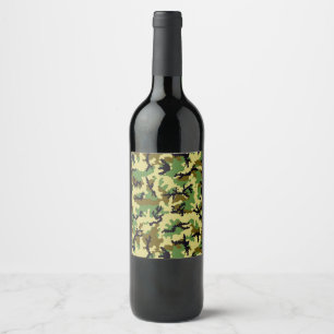 Étiquette Pour Bouteilles De Vin Camouflage des bois