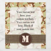 Étiquette Pour Bouteilles De Vin Camouflage du désert (Étiquettes simples)