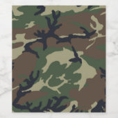 Étiquette Pour Bouteilles De Vin camouflage vert Brown (Étiquettes simples)