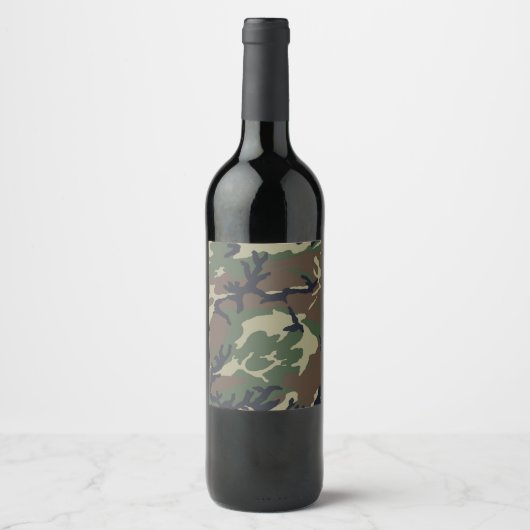 Étiquette Pour Bouteilles De Vin camouflage vert Brown (Devant)