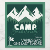 Étiquette Pour Bouteilles De Vin Camp Enterrement de Vie de Jeune Fille (Étiquettes simples)