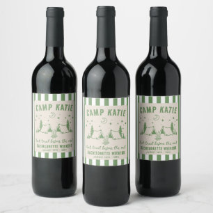 Étiquette Pour Bouteilles De Vin Camp moderne Bachelorette