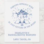 Étiquette Pour Bouteilles De Vin Camping Bachelorette Party Simple moderne (Étiquettes simples)