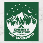 Étiquette Pour Bouteilles De Vin Camping Enterrement de Bachelorette (Étiquettes simples)