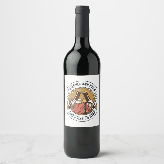 Étiquette Pour Bouteilles De Vin Camping et bière (Devant)