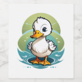 Étiquette Pour Bouteilles De Vin canard blanc (Étiquettes simples)