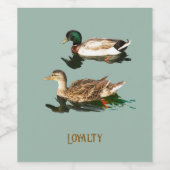 Étiquette Pour Bouteilles De Vin Canards colverts (Étiquettes simples)