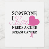 Étiquette Pour Bouteilles De Vin Cancer du sein (Étiquettes simples)