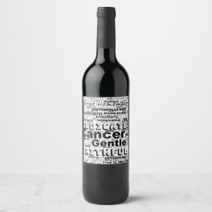 Étiquette Pour Bouteilles De Vin Cancer Zodiac Mot Cloud Inspiration