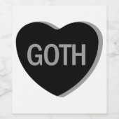 Étiquette Pour Bouteilles De Vin Candy Heart - Goth (Étiquettes simples)