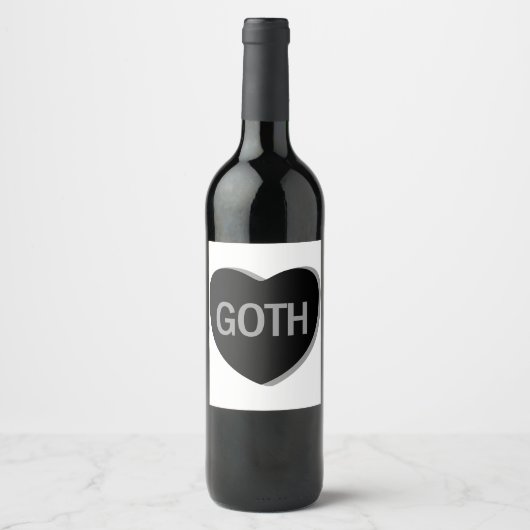 Étiquette Pour Bouteilles De Vin Candy Heart - Goth (Devant)