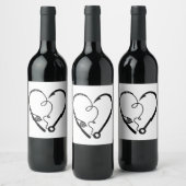 Étiquette Pour Bouteilles De Vin Canne à pêche Cœur Cœur (Bouteilles)