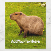 Étiquette Pour Bouteilles De Vin Capybara (Étiquettes simples)