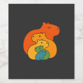 Étiquette Pour Bouteilles De Vin Capybaras arc-en-ciel (Étiquettes simples)