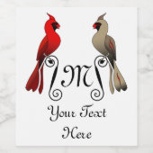 Étiquette Pour Bouteilles De Vin Cardinal du Nord SongBird (Étiquettes simples)