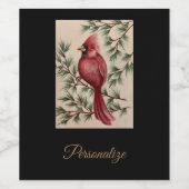 Étiquette Pour Bouteilles De Vin Cardinal rouge et pins (Étiquettes simples)