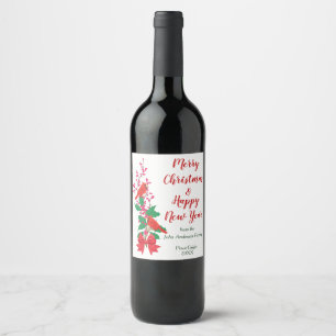 Étiquette Pour Bouteilles De Vin Cardinaux rouges à Noël saint