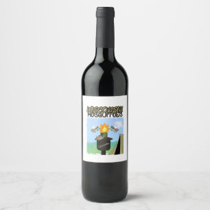 Étiquette Pour Bouteilles De Vin Caricature sur les moustiques au Wisconsin - Campi