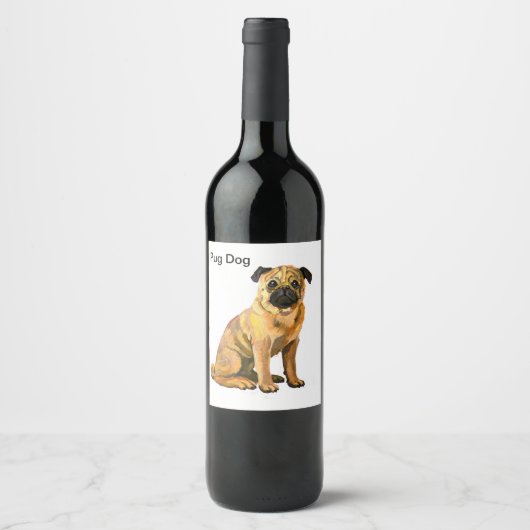 Étiquette Pour Bouteilles De Vin Carlin chien animal de compagnie mignon (Devant)