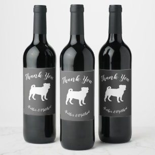 Étiquette Pour Bouteilles De Vin Carlin Chien Baby shower Gris Chiot Chien Neutre G